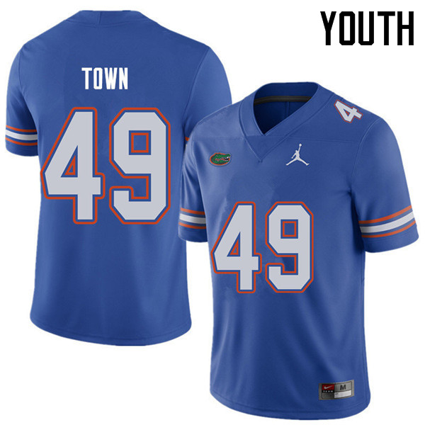 Jordan Brand Youth #49 Cameron Town Florida Gators College Football Jerseys Sale-Royal - Click Image to Close
